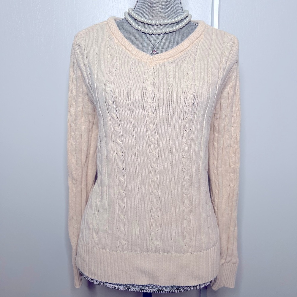 cutesy cotton v-neck loose knitted sweater brandy melville